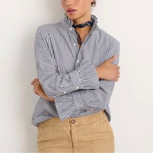 NWOT - ALEX MILL EASY RUFFLE SHIRT IN SKINNY STRIPE - MEDIUM